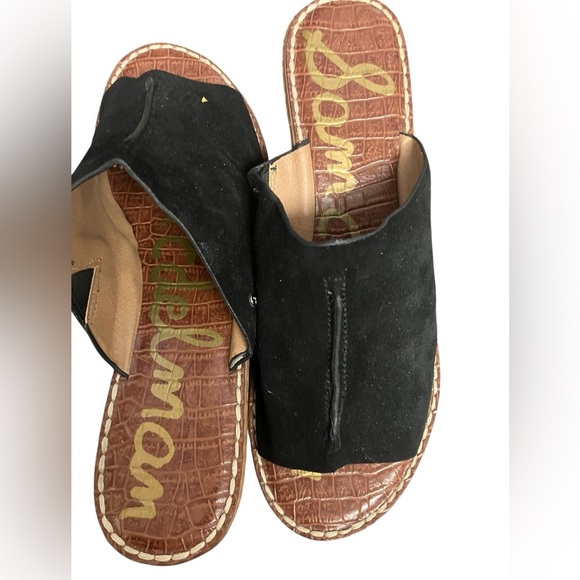 Sam Edelman Ranger Sandal  Black Suede Cork Platform Wedge Slides Women Size 10‎ - Picture 4 of 11